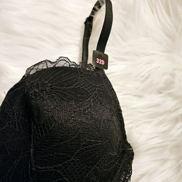 4/$20 New with tags La Senza Black Lace Bra 32D - Picture 4 of 7
